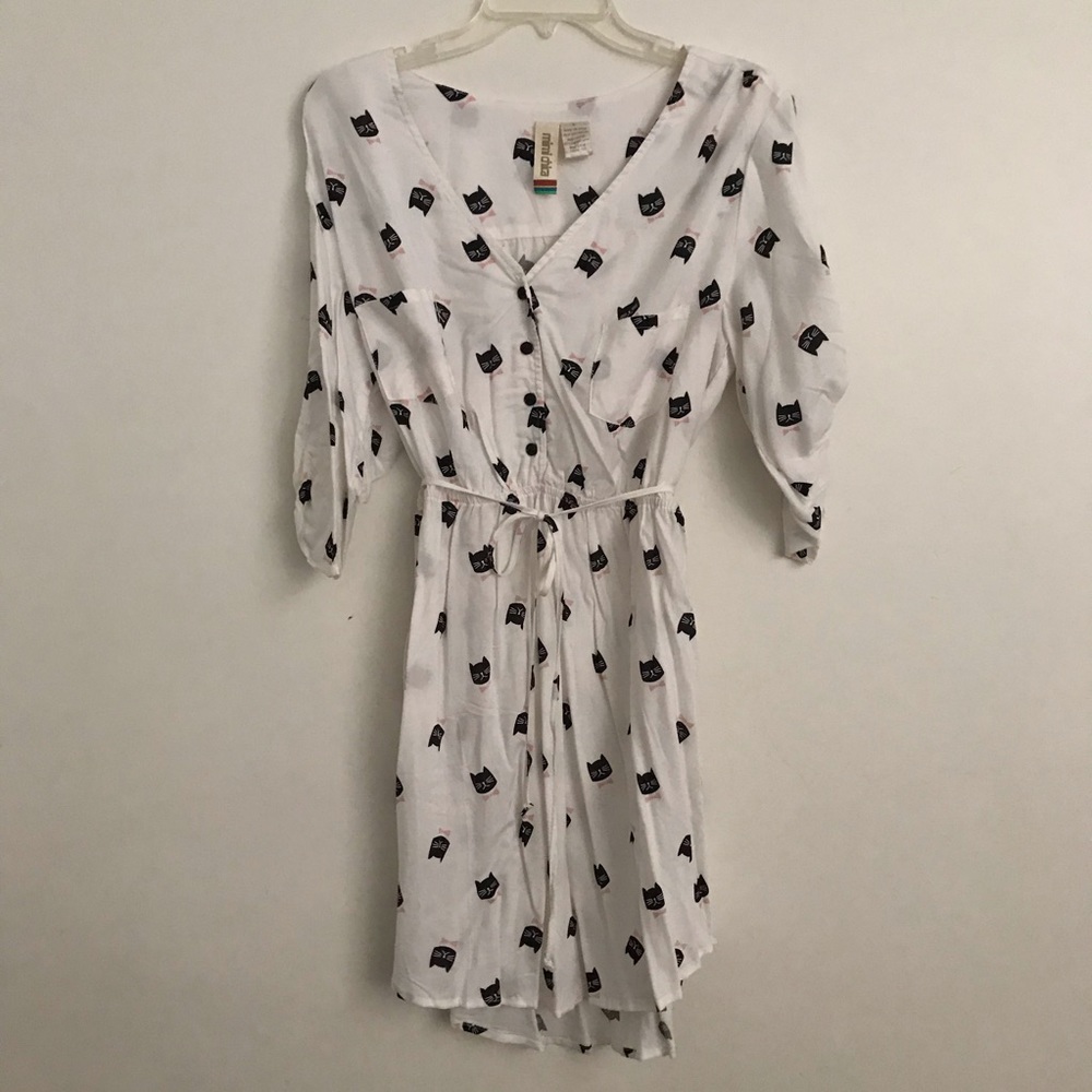 *Super Cute Cat Print Dress